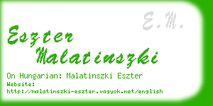 eszter malatinszki business card